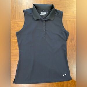 Nike Women's Black Sleeveless Golf Polo